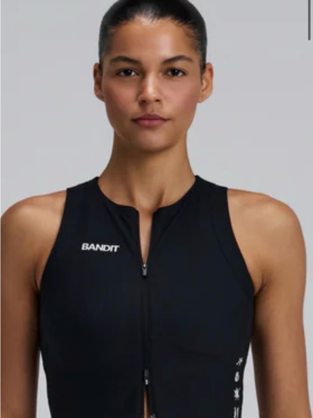 Bandit Black Zip-Front Adapto Race crop